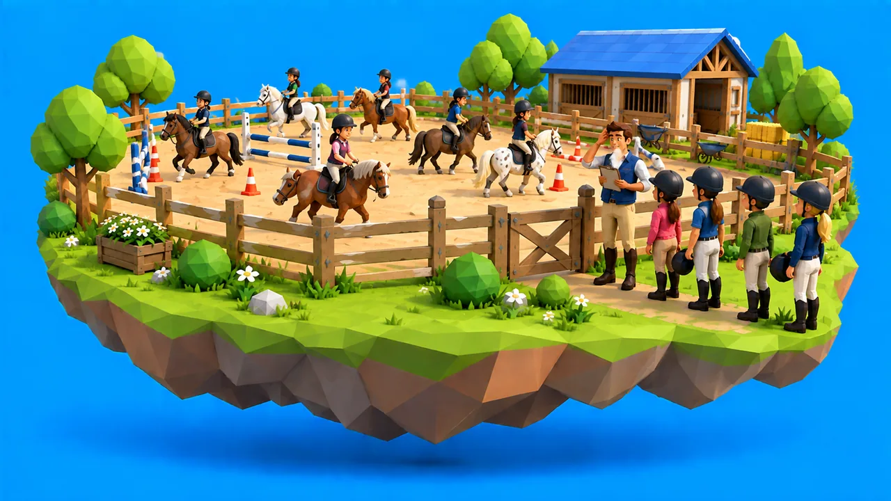Chevaux en carri&egrave;re&nbsp;: un centre &eacute;questre complet