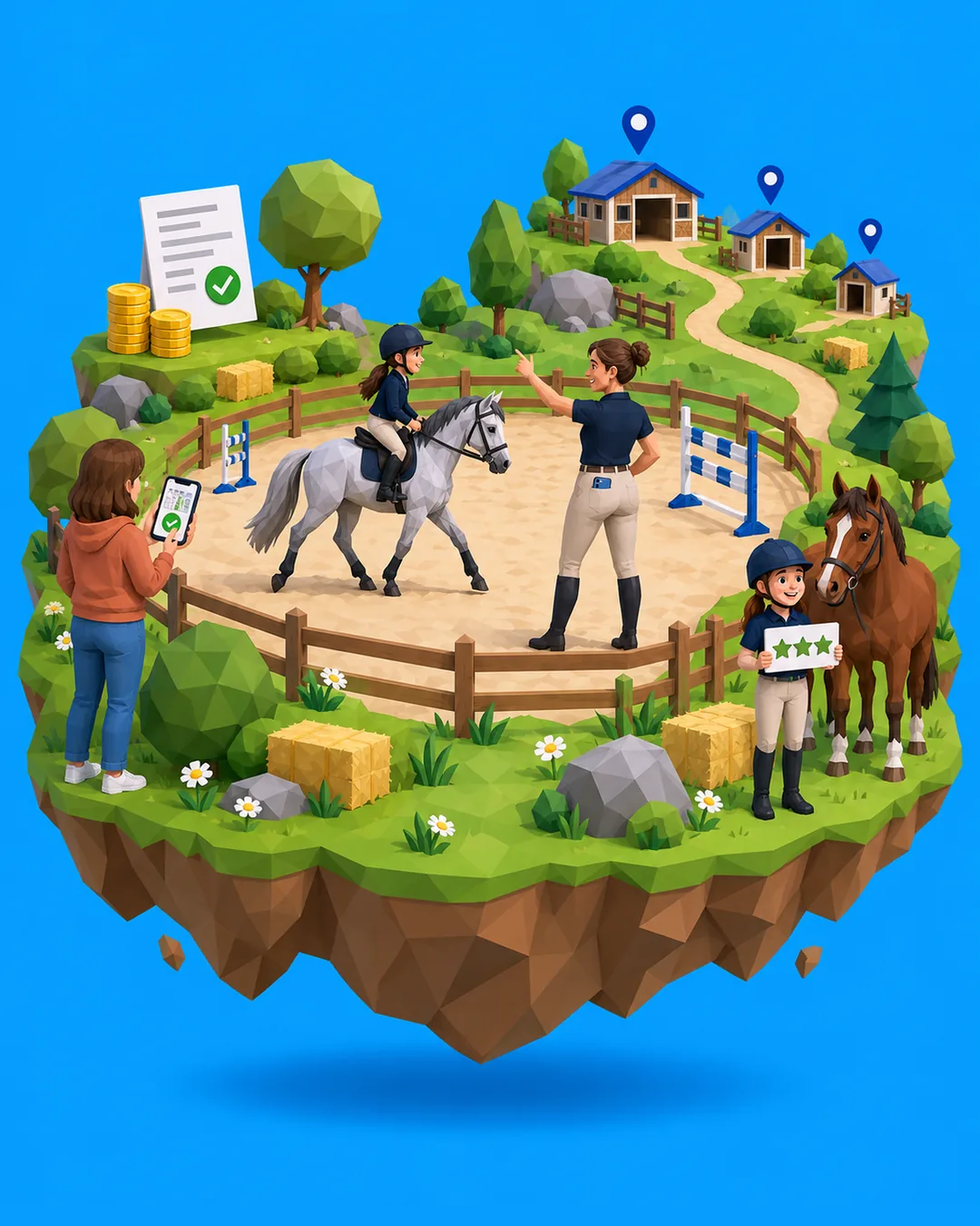 Cours d'equitation en carriere