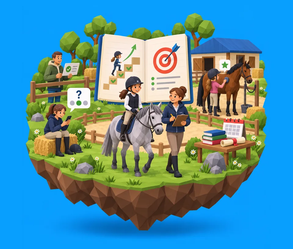 Jeune cavalier en apprentissage